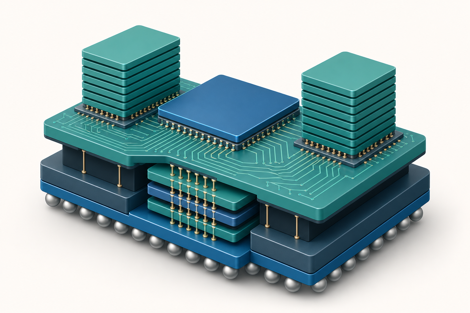 CoWoS 與 3D IC 封裝 概念示意插圖